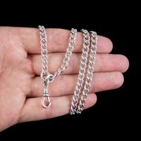 Antique Victorian Long Curb Guard Chain Sterling Silver circa 1900 (2 of 6) Antique Victorian Long Curb Guard Chain Sterling Silver circa 1900 (2 of 6)