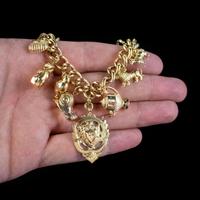 Vintage Gold Charm Necklace 9ct Gold 12 Charms & Medallion Dated 1920 (6 of 11) Vintage Gold Charm Necklace 9ct Gold 12 Charms & Medallion Dated 1920 (6 of 11)