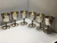 Solid Silver Goblets Set of Six (4 of 6) Solid Silver Goblets Set of Six (4 of 6)