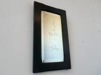 Tall Ebonised Wall Mirror with Distressed Bevelled Plate (2 of 5) Tall Ebonised Wall Mirror with Distressed Bevelled Plate (2 of 5)