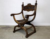 Antique French "Dagobert" X-Frame Armchair (2 of 5) Antique French "Dagobert" X-Frame Armchair (2 of 5)