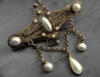 Antique Norwegian Solje Brooch, Silver Gilt & White Enamel (5 of 9) Antique Norwegian Solje Brooch, Silver Gilt & White Enamel (5 of 9)
