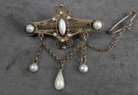 Antique Norwegian Solje Brooch, Silver Gilt & White Enamel (4 of 9) Antique Norwegian Solje Brooch, Silver Gilt & White Enamel (4 of 9)