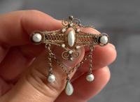 Antique Norwegian Solje Brooch, Silver Gilt & White Enamel (3 of 9) Antique Norwegian Solje Brooch, Silver Gilt & White Enamel (3 of 9)