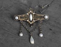 Antique Norwegian Solje Brooch, Silver Gilt & White Enamel (2 of 9) Antique Norwegian Solje Brooch, Silver Gilt & White Enamel (2 of 9)
