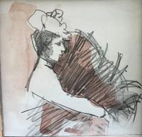 Original Watercolour and Pencil Drawing 'an Elegant Lady' by Bernard Batchelor (2 of 2) Original Watercolour and Pencil Drawing 'an Elegant Lady' by Bernard Batchelor (2 of 2)