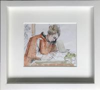 Original 'Letters Home from Tuscany' by Toby Horne Shepherd Signed c.1965 Framed in a Hand Finished Off White Moulding. (2 of 2) Original 'Letters Home from Tuscany' by Toby Horne Shepherd Signed c.1965 Framed in a Hand Finished Off White Moulding. (2 of 2)