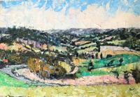 Original Oil on Board' Panorama Near Chichester' by Ken Walch. 1927-2018. Signed and Dated 78 on the Reverse. Initialled KW Bottom Right (2 of 4) Original Oil on Board' Panorama Near Chichester' by Ken Walch. 1927-2018. Signed and Dated 78 on the Reverse. Initialled KW Bottom Right (2 of 4)