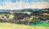 Original Oil on Board' Panorama Near Chichester' by Ken Walch. 1927-2018. Signed and Dated 78 on the Reverse. Initialled KW Bottom Right (3 of 4) Original Oil on Board' Panorama Near Chichester' by Ken Walch. 1927-2018. Signed and Dated 78 on the Reverse. Initialled KW Bottom Right (3 of 4)