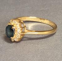 18ct Yellow Gold Sapphire & Diamond Cluster Ring. Edinburgh 1981 (3 of 6) 18ct Yellow Gold Sapphire & Diamond Cluster Ring. Edinburgh 1981 (3 of 6)