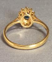 18ct Yellow Gold Sapphire & Diamond Cluster Ring. Edinburgh 1981 (5 of 6) 18ct Yellow Gold Sapphire & Diamond Cluster Ring. Edinburgh 1981 (5 of 6)