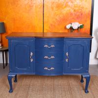 Antique Sideboard Blue Painted Credenza Stripped Top Edwardian Vintage (11 of 12) Antique Sideboard Blue Painted Credenza Stripped Top Edwardian Vintage (11 of 12)