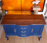 Antique Sideboard Blue Painted Credenza Stripped Top Edwardian Vintage (10 of 12) Antique Sideboard Blue Painted Credenza Stripped Top Edwardian Vintage (10 of 12)