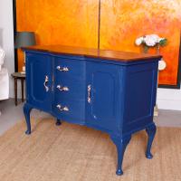 Antique Sideboard Blue Painted Credenza Stripped Top Edwardian Vintage (9 of 12) Antique Sideboard Blue Painted Credenza Stripped Top Edwardian Vintage (9 of 12)