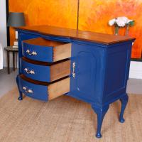 Antique Sideboard Blue Painted Credenza Stripped Top Edwardian Vintage (8 of 12) Antique Sideboard Blue Painted Credenza Stripped Top Edwardian Vintage (8 of 12)