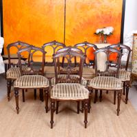 8 Walnut Shovel Back Dining Chairs 19th Century (2 of 8) 8 Walnut Shovel Back Dining Chairs 19th Century (2 of 8)