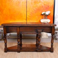 Oak Creedence Table Large Carved Folding Dining Console Table (11 of 12) Oak Creedence Table Large Carved Folding Dining Console Table (11 of 12)