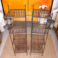 Pair of Tall French Wrought Iron Etagere Whatnot Shelving Stands (3 of 10) Pair of Tall French Wrought Iron Etagere Whatnot Shelving Stands (3 of 10)