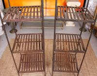 Pair of Tall French Wrought Iron Etagere Whatnot Shelving Stands (5 of 10) Pair of Tall French Wrought Iron Etagere Whatnot Shelving Stands (5 of 10)