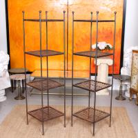 Pair of Tall French Wrought Iron Etagere Whatnot Shelving Stands (10 of 10) Pair of Tall French Wrought Iron Etagere Whatnot Shelving Stands (10 of 10)