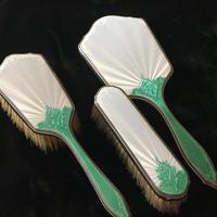 Art Deco Silver & Enamel Mirror & Brush Set - London1936 (2 of 7) Art Deco Silver & Enamel Mirror & Brush Set - London1936 (2 of 7)
