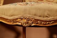 Louis XV Style Finely Carved Gildwood & Original Aubusson Tapestry Cabriolet Pair of Armchairs, 19th Century (5 of 18) Louis XV Style Finely Carved Gildwood & Original Aubusson Tapestry Cabriolet Pair of Armchairs, 19th Century (5 of 18)