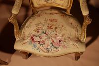 Louis XV Style Finely Carved Gildwood & Original Aubusson Tapestry Cabriolet Pair of Armchairs, 19th Century (8 of 18) Louis XV Style Finely Carved Gildwood & Original Aubusson Tapestry Cabriolet Pair of Armchairs, 19th Century (8 of 18)