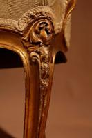 Louis XV Style Finely Carved Gildwood & Original Aubusson Tapestry Cabriolet Pair of Armchairs, 19th Century (12 of 18) Louis XV Style Finely Carved Gildwood & Original Aubusson Tapestry Cabriolet Pair of Armchairs, 19th Century (12 of 18)