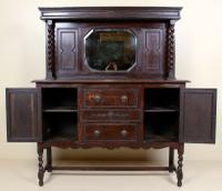 Edwardian Arts & Crafts Ebonised Carved Mirrored Oak Sideboard (6 of 11) Edwardian Arts & Crafts Ebonised Carved Mirrored Oak Sideboard (6 of 11)