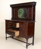 Edwardian Arts & Crafts Ebonised Carved Mirrored Oak Sideboard (3 of 11) Edwardian Arts & Crafts Ebonised Carved Mirrored Oak Sideboard (3 of 11)