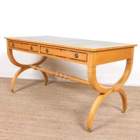 Maple Leather Library Desk Large Standalone Writing Table (9 of 13) Maple Leather Library Desk Large Standalone Writing Table (9 of 13)