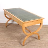 Maple Leather Library Desk Large Standalone Writing Table (12 of 13) Maple Leather Library Desk Large Standalone Writing Table (12 of 13)