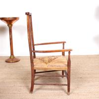 Oak Armchair Rushwork Seated Chair 19th Century (12 of 12) Oak Armchair Rushwork Seated Chair 19th Century (12 of 12)