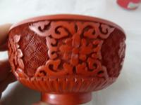 Vintage Mid Century Chinese Cinnabar Lacquer Bowl (6 of 7) Vintage Mid Century Chinese Cinnabar Lacquer Bowl (6 of 7)