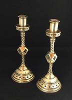 Pair of Gothic Revival Brass Altar Candlesticks (2 of 4) Pair of Gothic Revival Brass Altar Candlesticks (2 of 4)