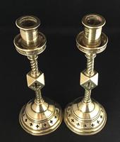Pair of Gothic Revival Brass Altar Candlesticks (3 of 4) Pair of Gothic Revival Brass Altar Candlesticks (3 of 4)