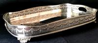 Large Chased Silver Plated Gallery Butlers Tray (3 of 4) Large Chased Silver Plated Gallery Butlers Tray (3 of 4)