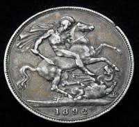 1892 Queen Victoria Jubilee Head Silver Crown High Grade Coin (2 of 2) 1892 Queen Victoria Jubilee Head Silver Crown High Grade Coin (2 of 2)