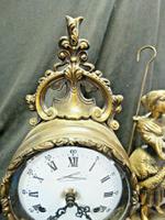 Rare Lancini Gilded Vintage Ormolu Figural Mantle Mantel Clock Hermle (4 of 9) Rare Lancini Gilded Vintage Ormolu Figural Mantle Mantel Clock Hermle (4 of 9)