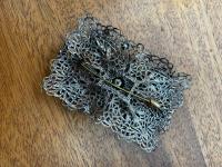 Antique Filigree Silver Brooch Set with Seed Pearls (2 of 2) Antique Filigree Silver Brooch Set with Seed Pearls (2 of 2)