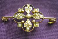 Pretty Antique Victorian 9ct Gold & Seed Pearl Brooch (2 of 3) Pretty Antique Victorian 9ct Gold & Seed Pearl Brooch (2 of 3)