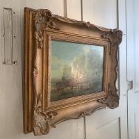 Antique Landscape Oil Painting in Gesso Frame of Farm Scene with Horses & Cart Signed W F Price '2 of 2' (7 of 9) Antique Landscape Oil Painting in Gesso Frame of Farm Scene with Horses & Cart Signed W F Price '2 of 2' (7 of 9)