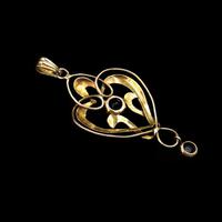 Antique Amethyst Paste 9ct 9K Yellow Gold Lavalier Pendant (5 of 8) Antique Amethyst Paste 9ct 9K Yellow Gold Lavalier Pendant (5 of 8)
