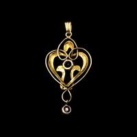 Antique Amethyst Paste 9ct 9K Yellow Gold Lavalier Pendant (4 of 8) Antique Amethyst Paste 9ct 9K Yellow Gold Lavalier Pendant (4 of 8)