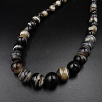 Antique Victorian Banded Bullseye Agate Beaded Necklace with Silver Fastening (6 of 9) Antique Victorian Banded Bullseye Agate Beaded Necklace with Silver Fastening (6 of 9)