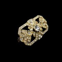Vintage Old Cut Paste Gold On Silver Oblong Fancy Brooch Pin (2 of 6) Vintage Old Cut Paste Gold On Silver Oblong Fancy Brooch Pin (2 of 6)