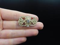 Vintage Old Cut Paste Gold On Silver Oblong Fancy Brooch Pin (6 of 6) Vintage Old Cut Paste Gold On Silver Oblong Fancy Brooch Pin (6 of 6)