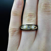 Antique Victorian Black Enamel Diamond & Pearl 18ct Gold Mourning Ring Band (5 of 10) Antique Victorian Black Enamel Diamond & Pearl 18ct Gold Mourning Ring Band (5 of 10)