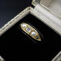 Antique Victorian Black Enamel Diamond & Pearl 18ct Gold Mourning Ring Band (3 of 10) Antique Victorian Black Enamel Diamond & Pearl 18ct Gold Mourning Ring Band (3 of 10)