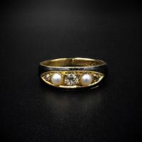 Antique Victorian Black Enamel Diamond & Pearl 18ct Gold Mourning Ring Band (6 of 10) Antique Victorian Black Enamel Diamond & Pearl 18ct Gold Mourning Ring Band (6 of 10)